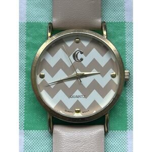 Charming Charlie White And Beige Zig Zag Dial Women’s Quartz Watch